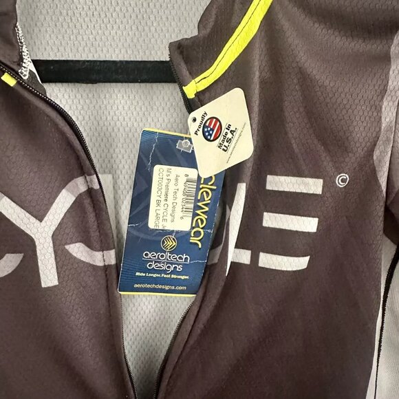 Aero Tech Designs NWT Mens L Full Zip Cycling Short Sleeve Jersey Shirt USA - Picture 4 of 4